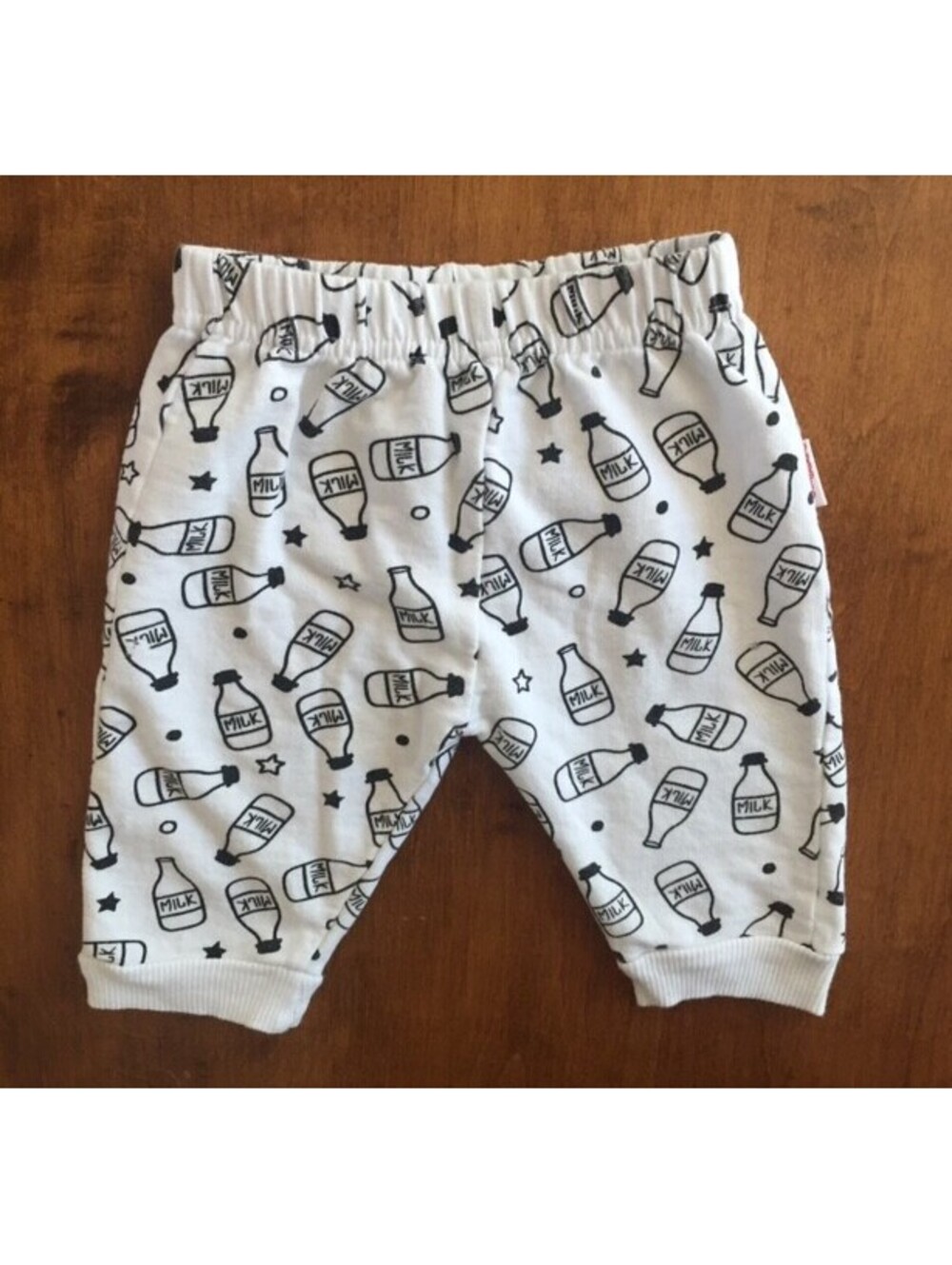 NUBY MILK BOTTLE PRINT CASUAL PANTS Pull On Fit ELASTIC WAIST Baby 3-6 Months
